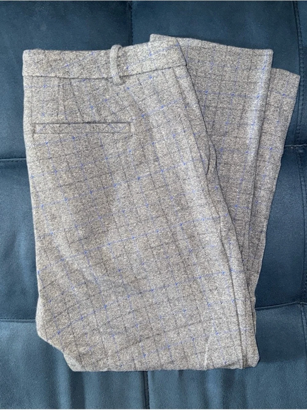 Calvin Klein Women Gray Windowpane Dress Pants